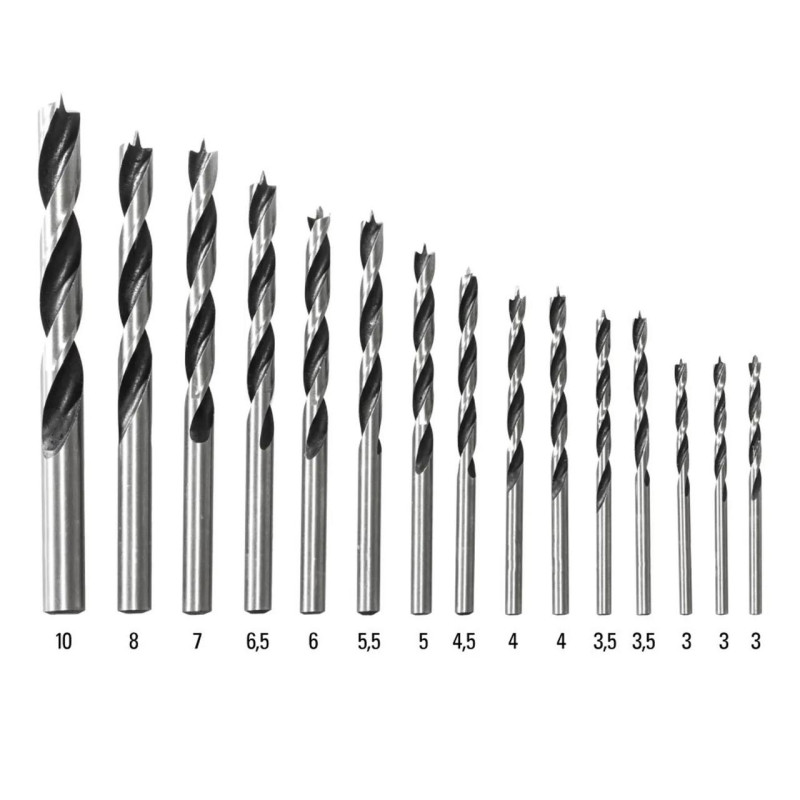 Набір свердел по дереву Trotec 15 pieces Wood Drill Set (6200001101)