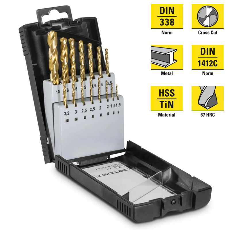 Набір свердел по металу Trotec 15 pieces HSS Metal Drill Set (6200001131)