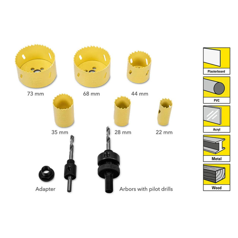 Набор сверл корончатых Trotec HSS Bi-metal Set (6215001351)