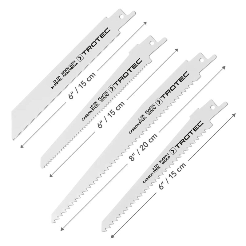 Набір пиляльних полотен для пили шабельної Trotec 10 pieces Wood/Metal/Plastic Set (6215001205)