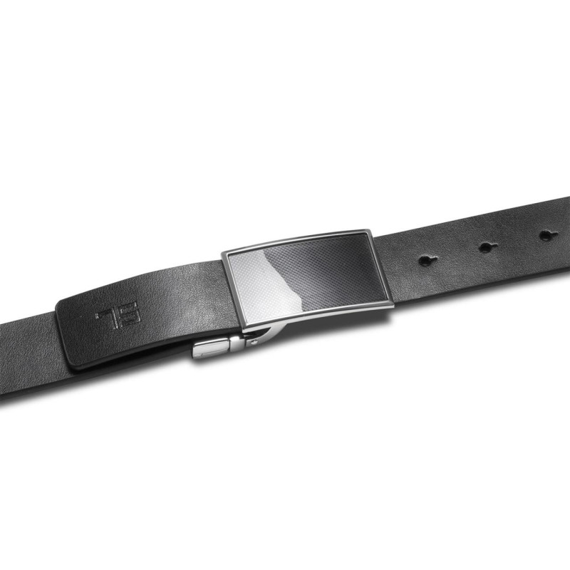 Ремінь чоловічий шкіряний Semi Line Black/Blue (P8234-0 XL)