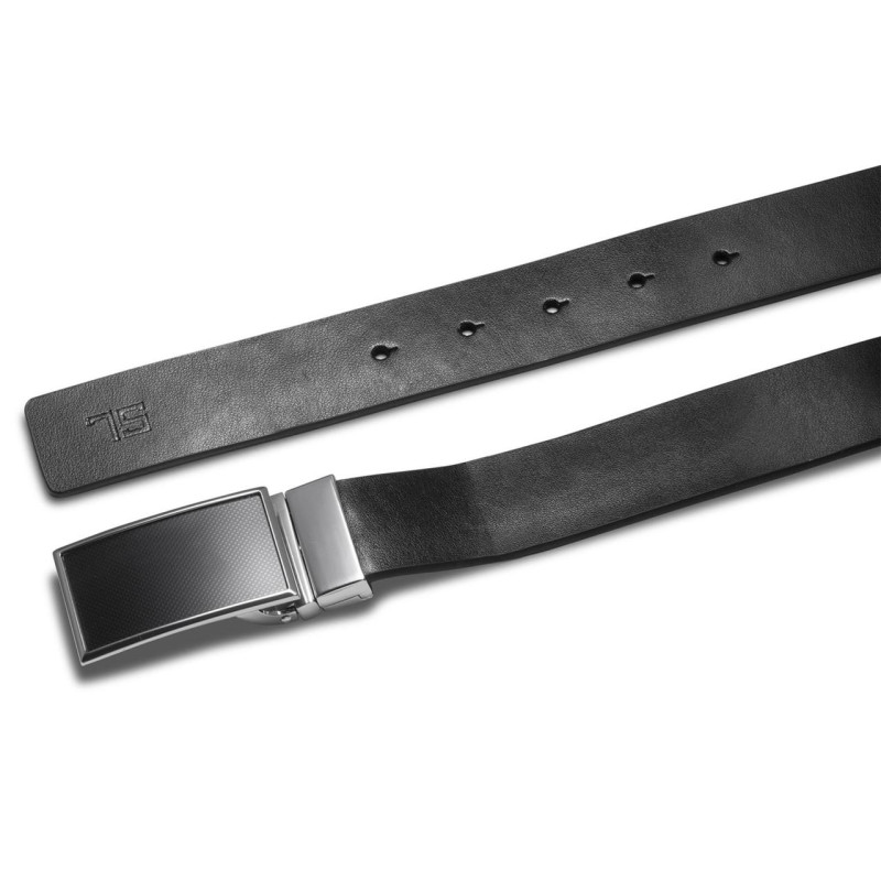 Ремінь чоловічий шкіряний Semi Line Black/Blue (P8234-0 M)