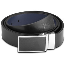 Ремінь чоловічий шкіряний Semi Line Black/Blue (P8234-0 S)