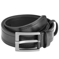 Ремінь чоловічий шкіряний Semi Line Black (P8236-0 S)