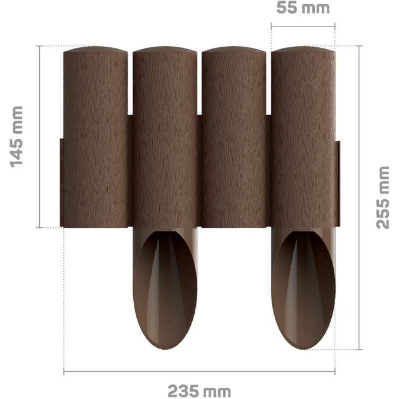 Газонна огорожа Cellfast Standard 2.3 м Коричнева (34-041)