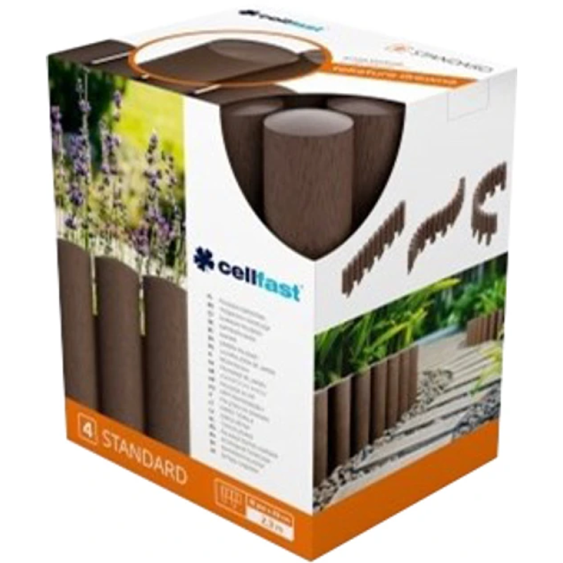 Газонна огорожа Cellfast Standard 2.3 м Коричнева (34-041)
