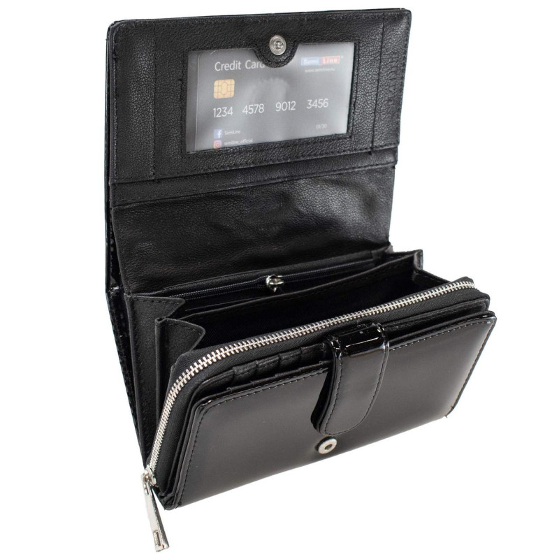 Гаманець жіночий шкіряний Semi Line RFID Black (P8229-0)