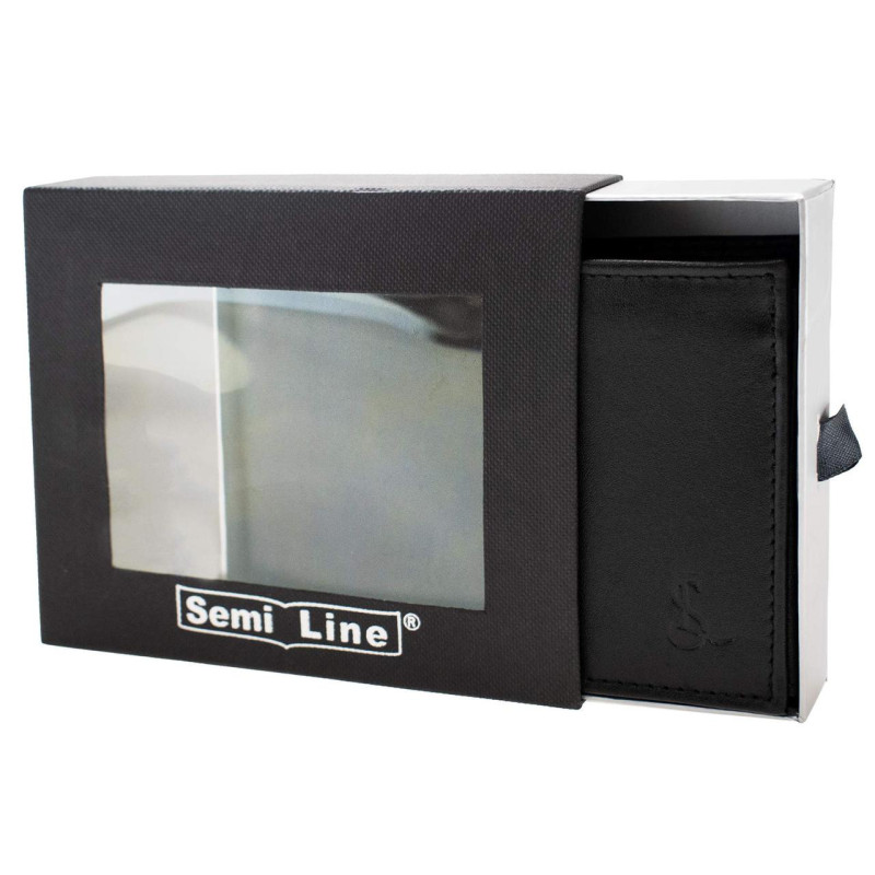 Портмоне чоловіче шкіряне Semi Line RFID Black (P8275-0)