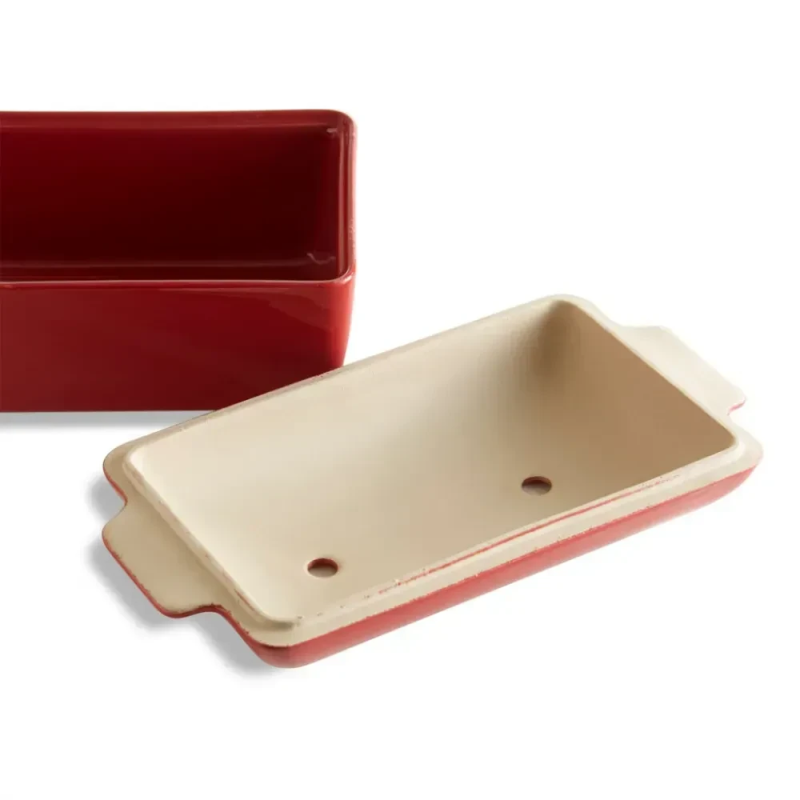Форма для випікання хліба з керамічною кришкою Emile Henry Homemade Bread 28x13x12 см червоний (345504)