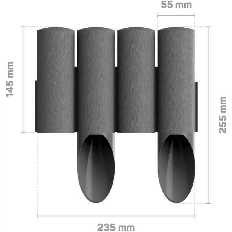 Газонное ограждение Cellfast Standard 2.3 м Серое (34-044)