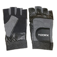 Перчатки для фитнеса Toorx из кожи и спандекса M Neri/Grigi (AHF-032)