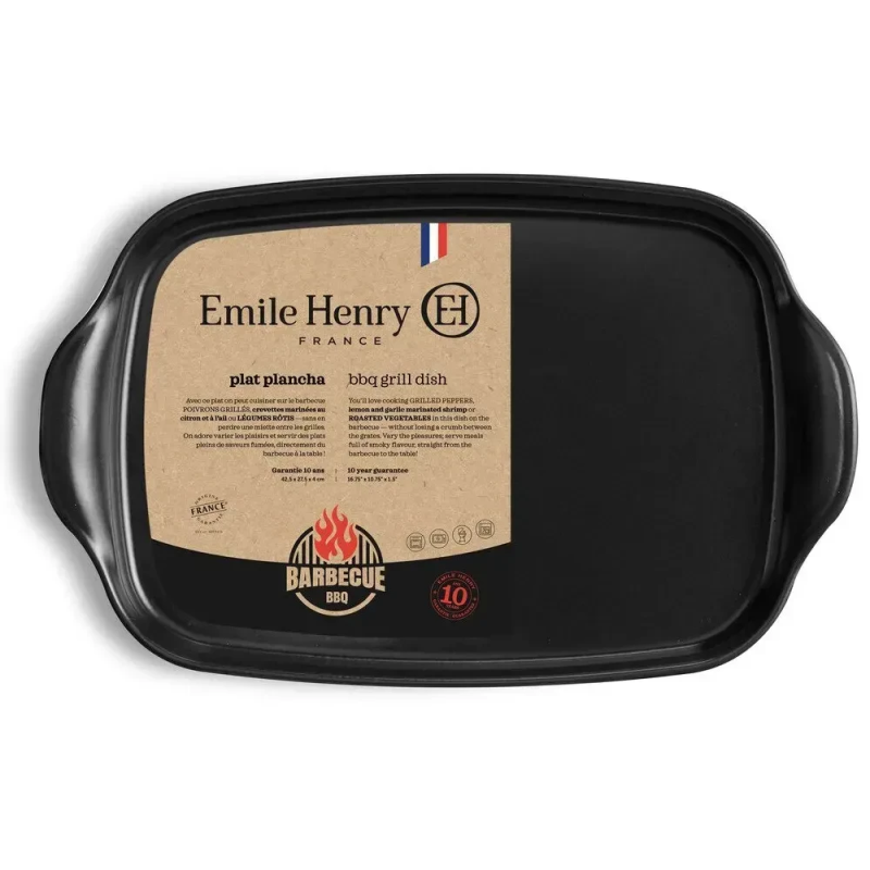 Блюдо для гриля керамическое Emile Henry BBQ 42.5х27.5 см черный (717547)