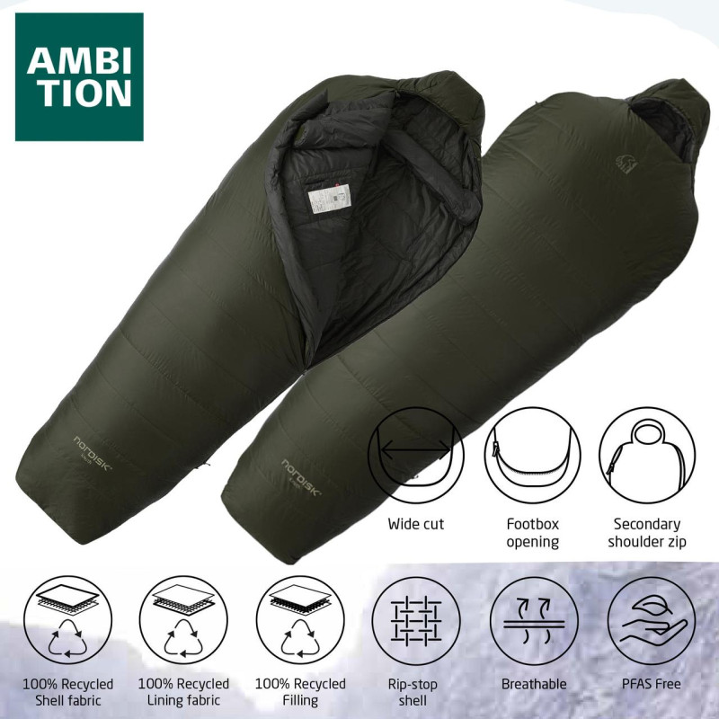 Спальный мешок Nordisk Knuth 0°C L Wide Forest Night Green (10721316-100)