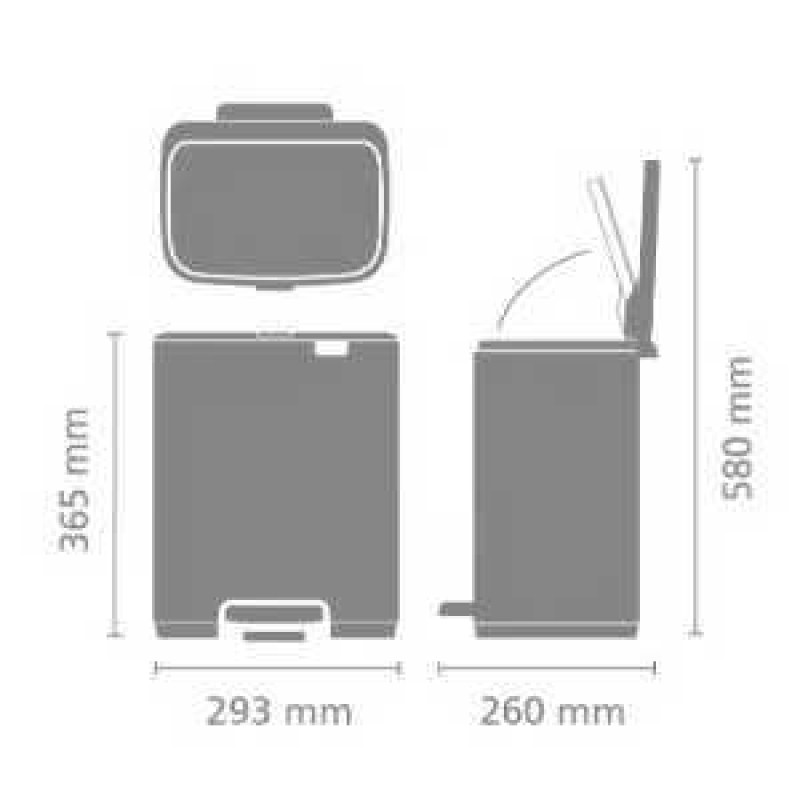 Бак для мусора Brabantia Bo Pedal Bin, объем 12 л, бежевый (238024)