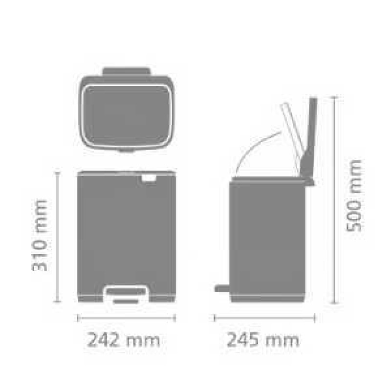Бак для мусора Brabantia Bo Pedal Bin, объем 7 л, бежевый (237928)