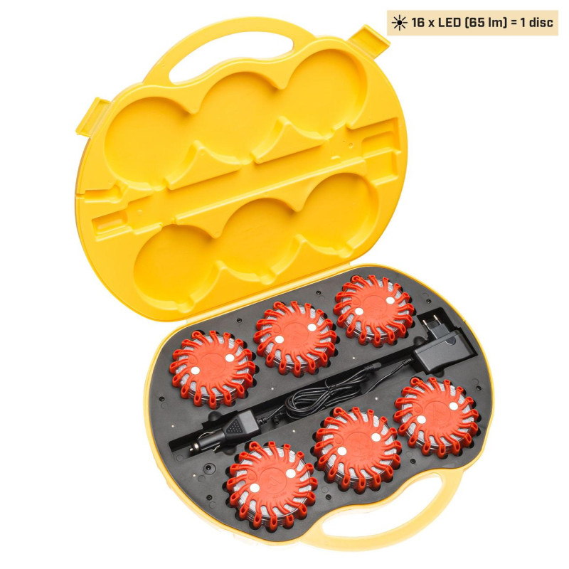 Комплект фонарей профессиональных Mactronic M-Flare (65Lm) Amber Magnet Synch Recharg 12/220V (PSD0012)